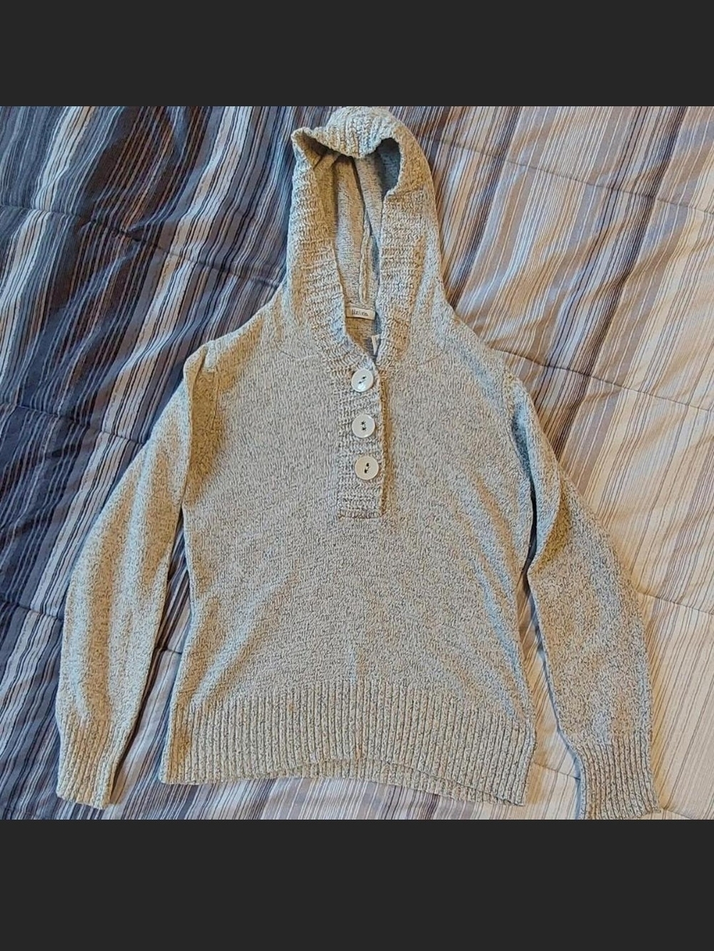 Liz & Co. Women's Knit Hoodie Sweater Size Large Exellent